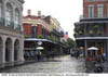 Street Scene in the French Quarter in Front of Saint Louis Cathedral