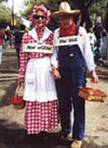 Costumed Revelers at Mardi Gras