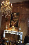 Chandelier and Mantel in Antique Store